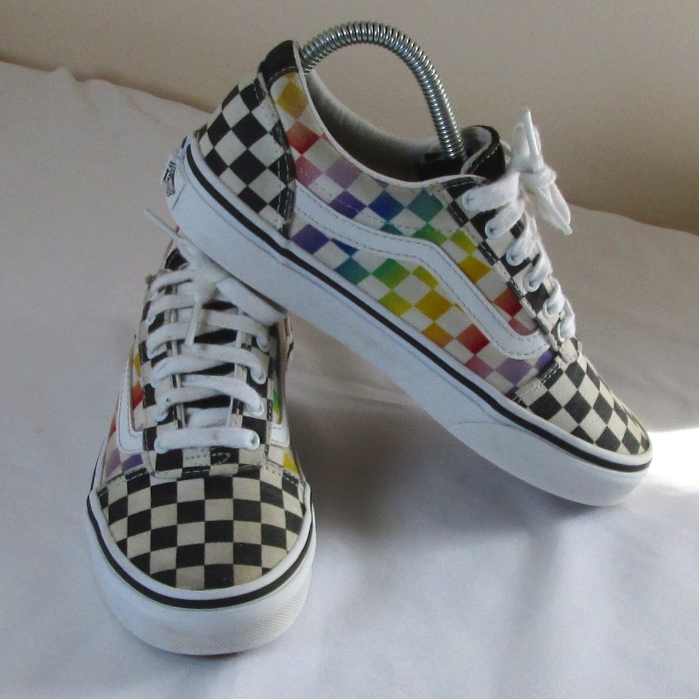 Vans Missy Multi-Colored Checkers Sneakers Size 2 Pre-worn Fair Condition
